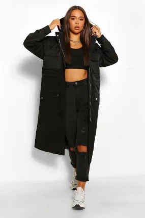 Utility Pocket Hooded Trench Coat