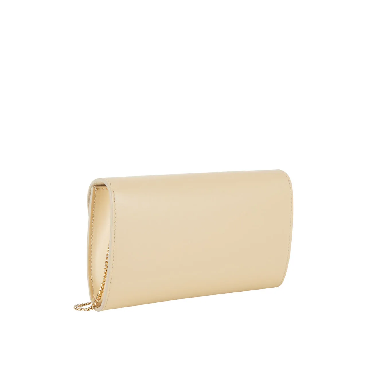 VICTORIA BECKHAM Chain-Detail Wallet Clutch - Sesame