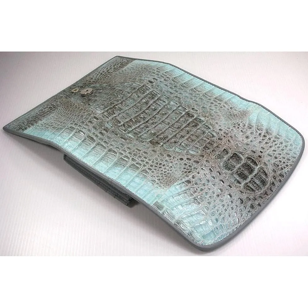 Vintage Blue Crocodile Clutch Womens Wallet