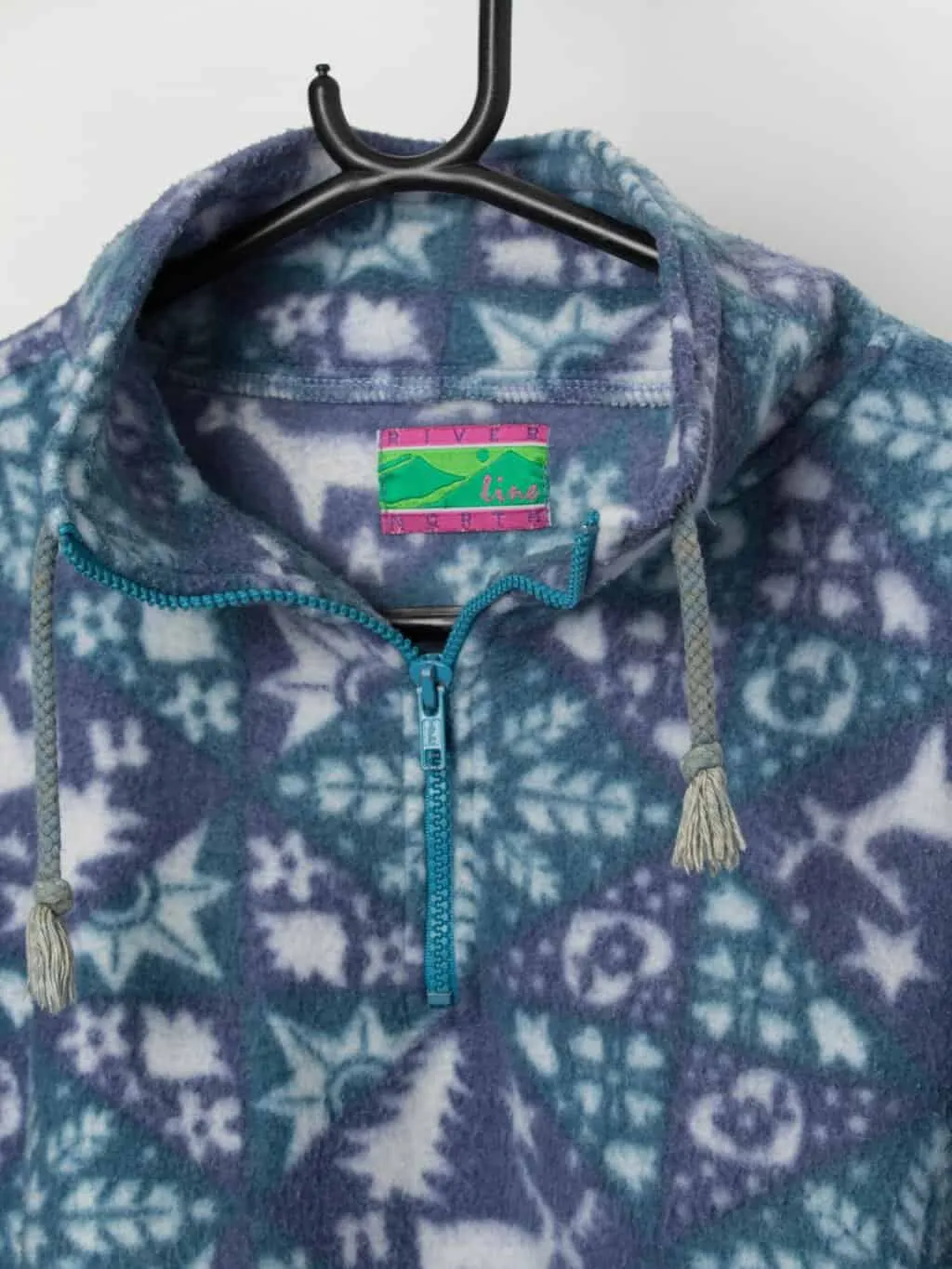 Vintage Park of Canada fleece in teal and purple, Christmas fleece – Large