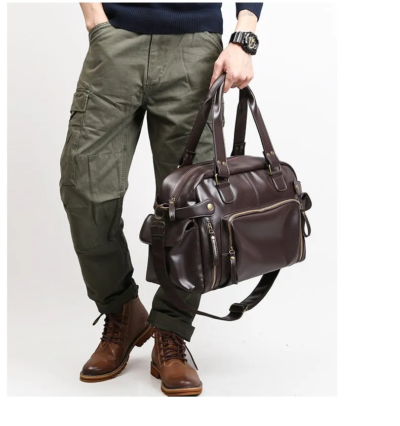 Vinthentic Gorginio Men's Leather Duffel Bag