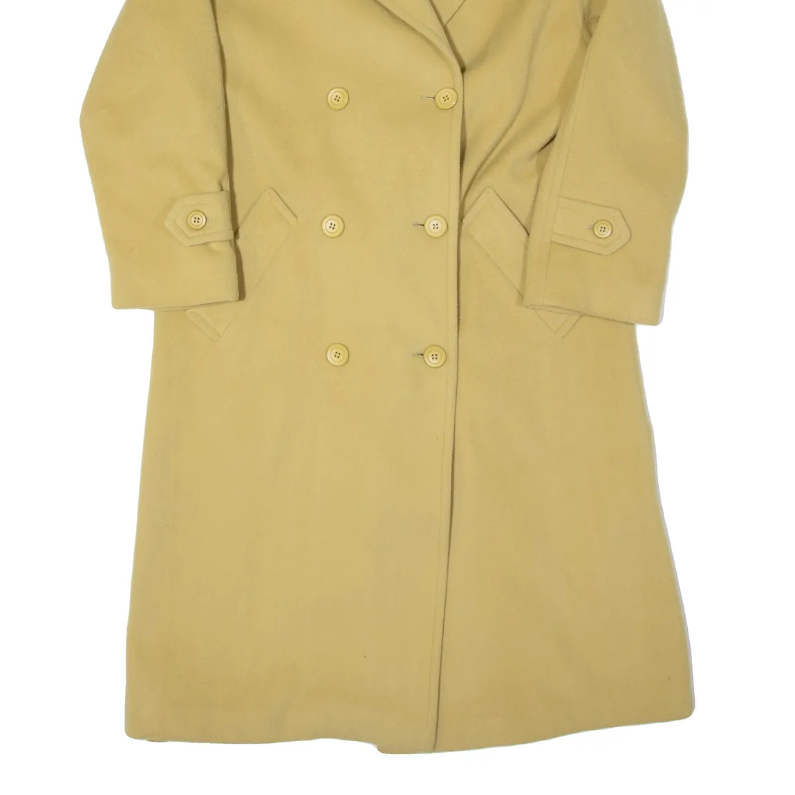 WEINBERG Womens Trench Jacket Yellow Wool L