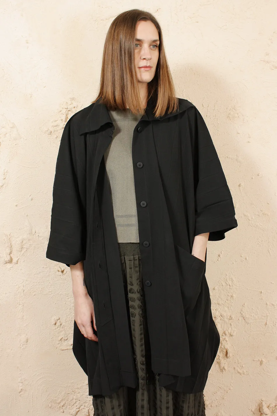 Wide Pleat Poncho