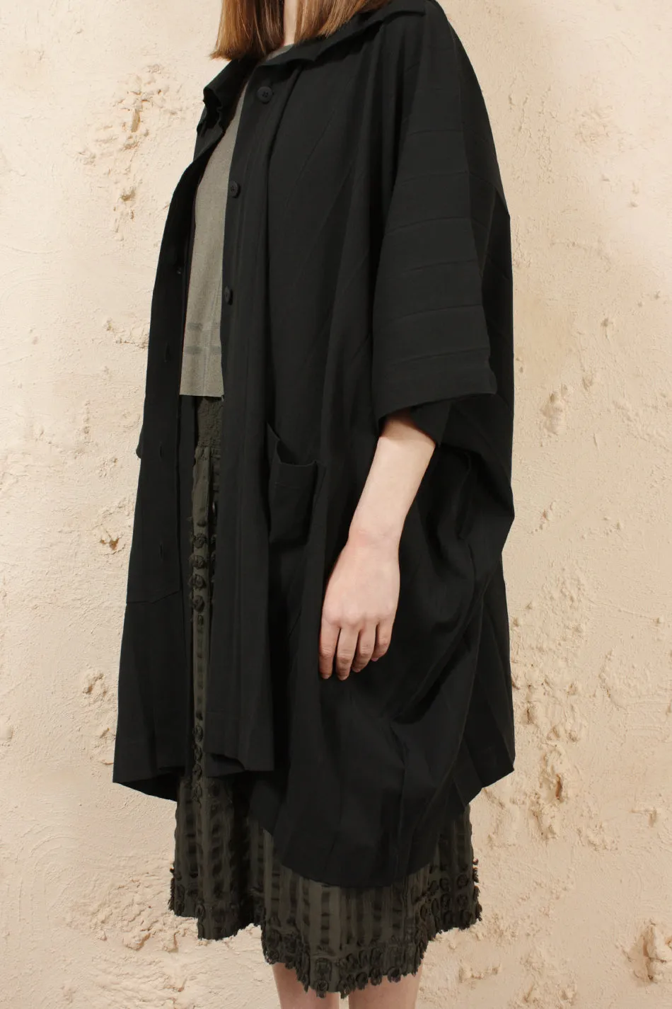 Wide Pleat Poncho