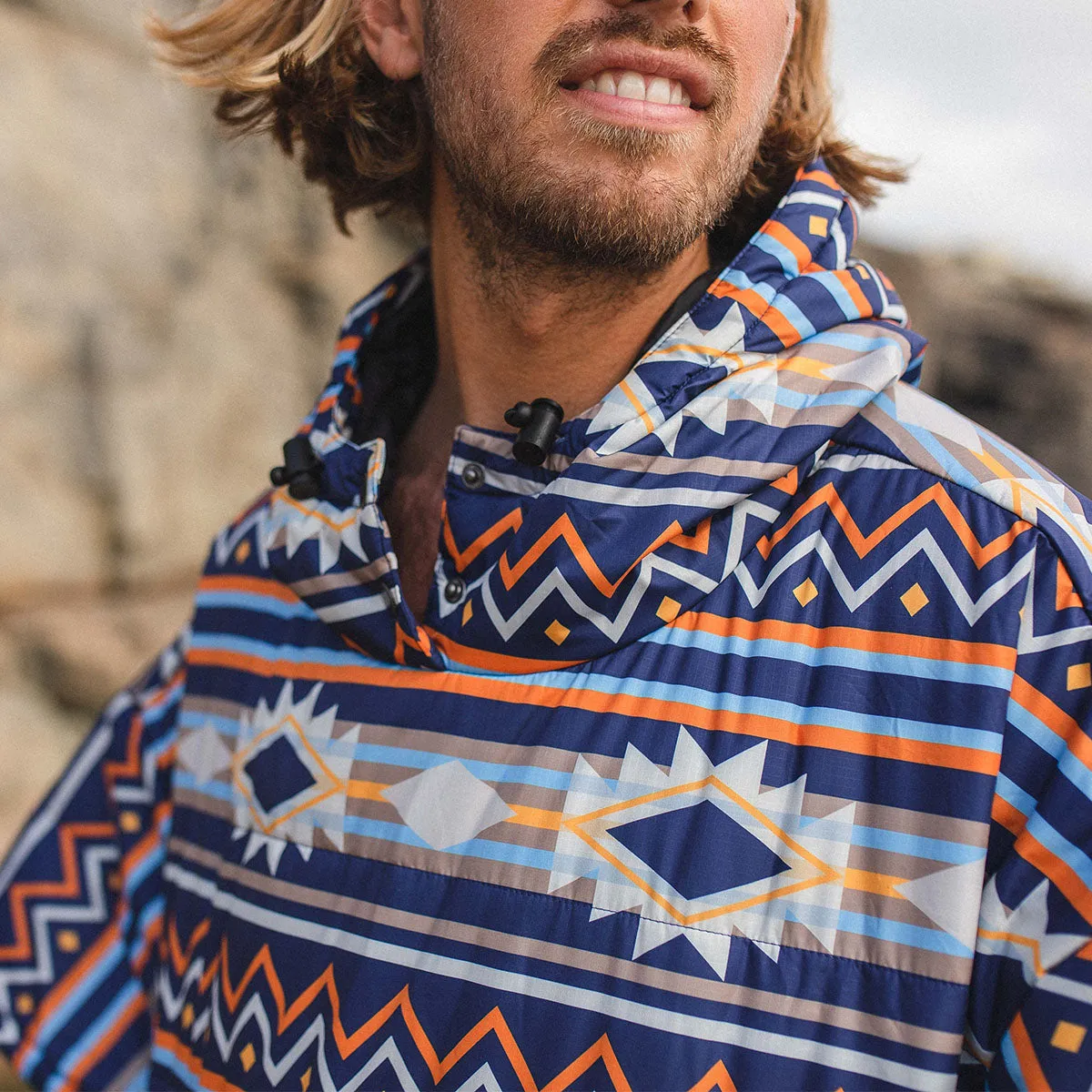 Wild Recycled Insulated Pullover Changing Robe - Stargazer Navy