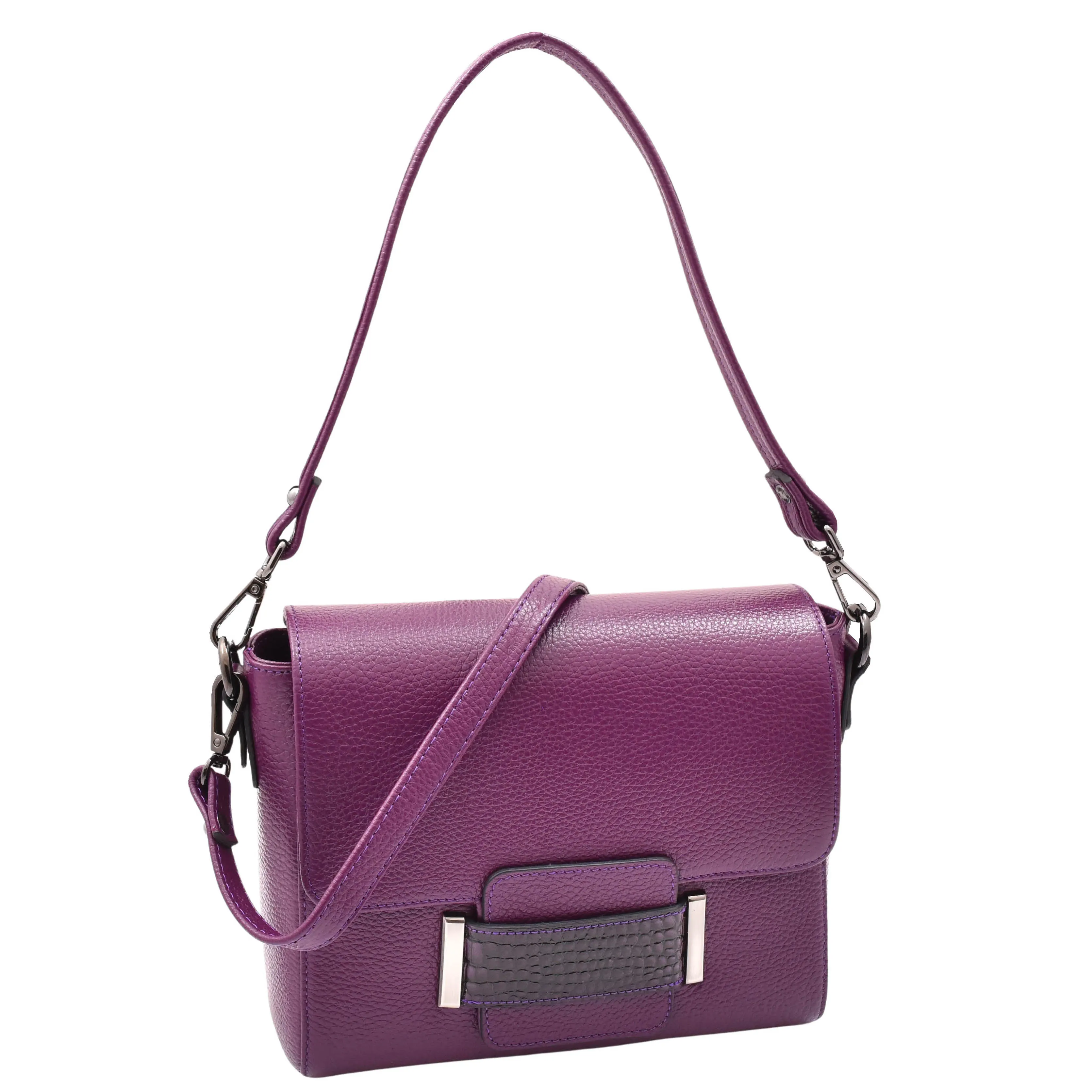 Womens Cross Body Messenger Bag Adjustable Shoulder Strap LINDA Purple