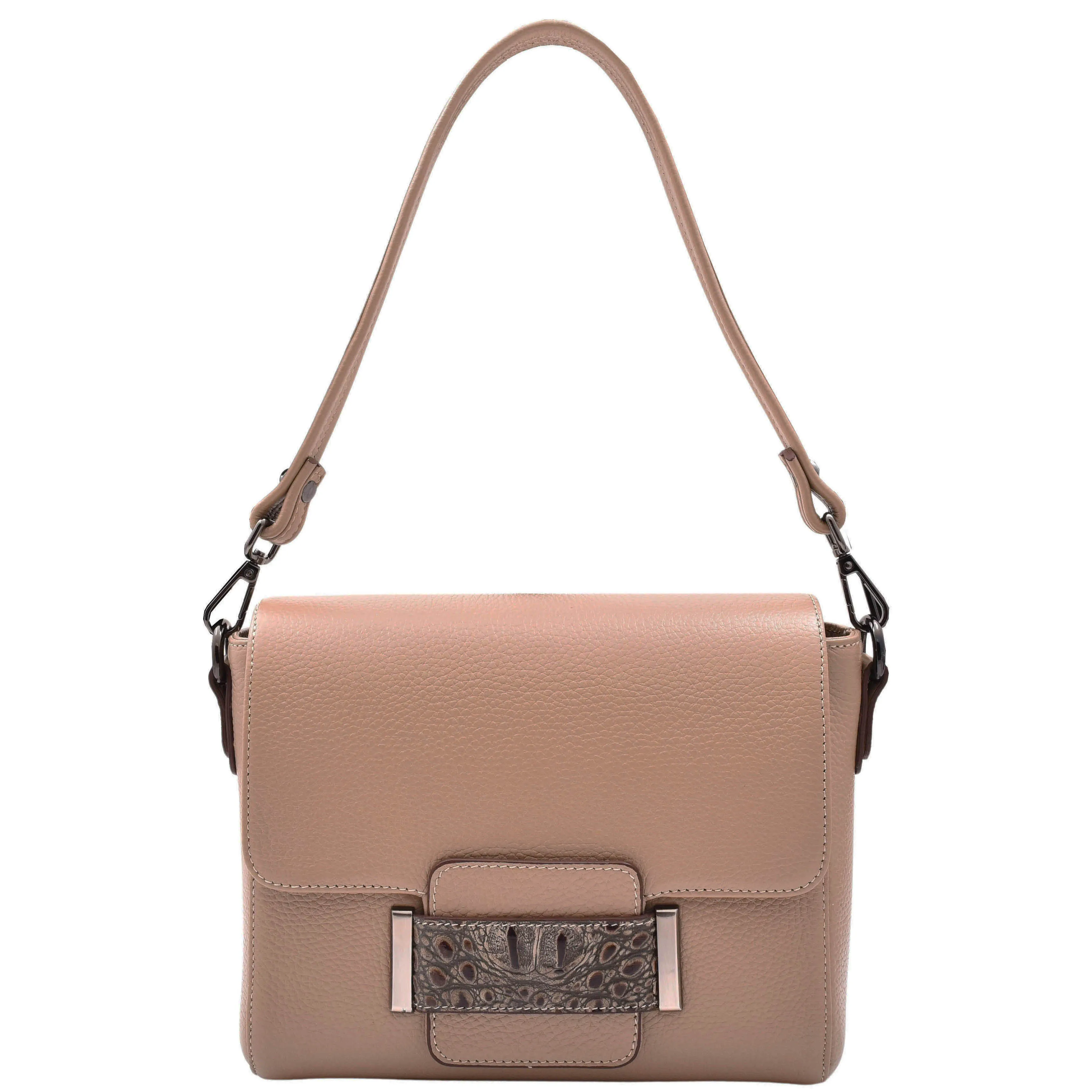 Womens Cross Body Messenger Bag Adjustable Shoulder Strap LINDA Taupe