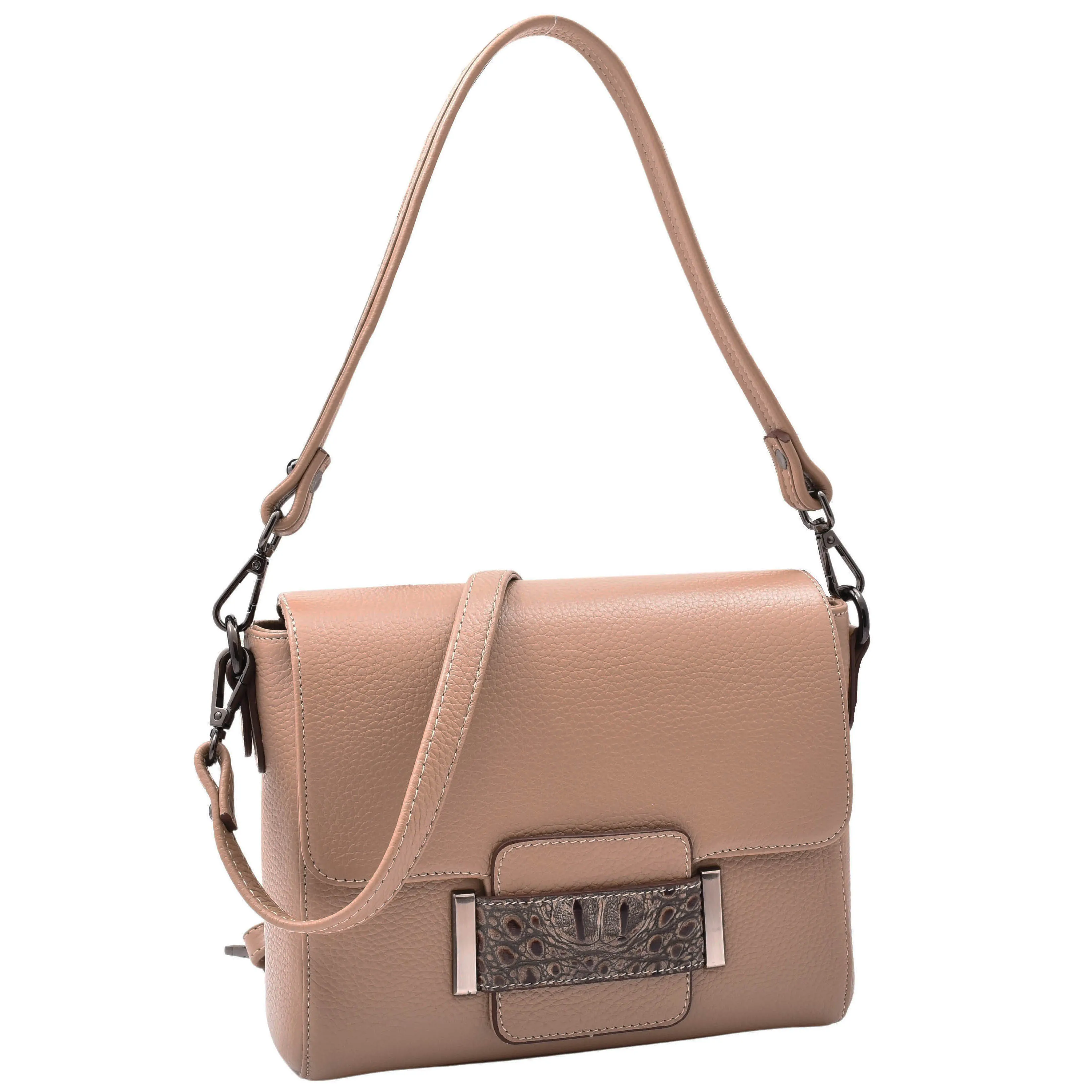 Womens Cross Body Messenger Bag Adjustable Shoulder Strap LINDA Taupe