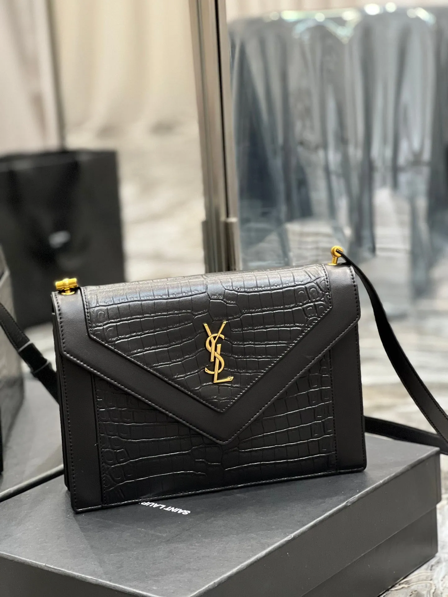 Yves Saint Laurent Gaby Satchel Bag In Black