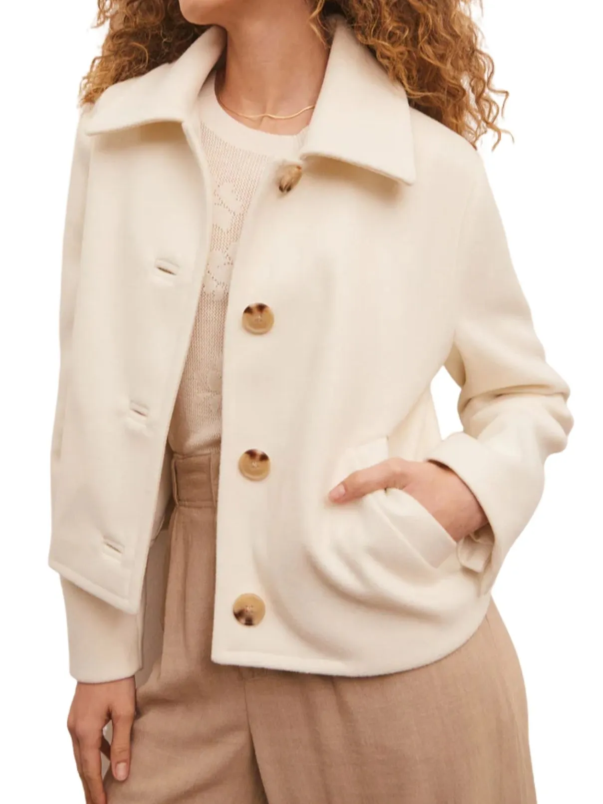 Z Supply Sterling Crop Jacket in Sandstone